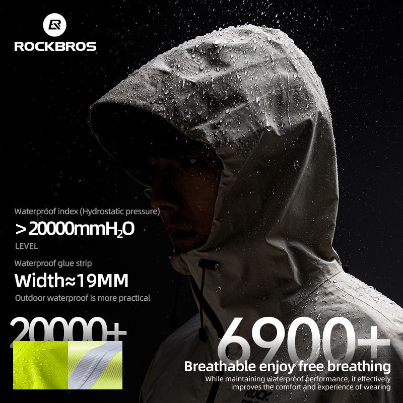 Cycling Gear Rain - ROCKBROS Водонепроницаемая велосипедная куртка Плащ Водонепроницаемая