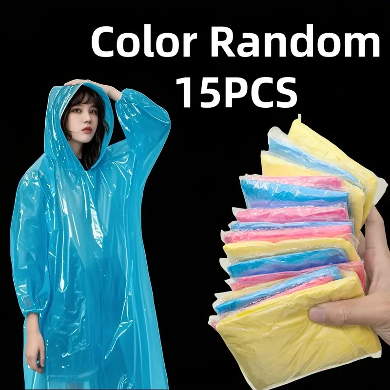 Cycling Gear Rain - 15/30 шт. одноразовых прозрачных дождевиков случайных