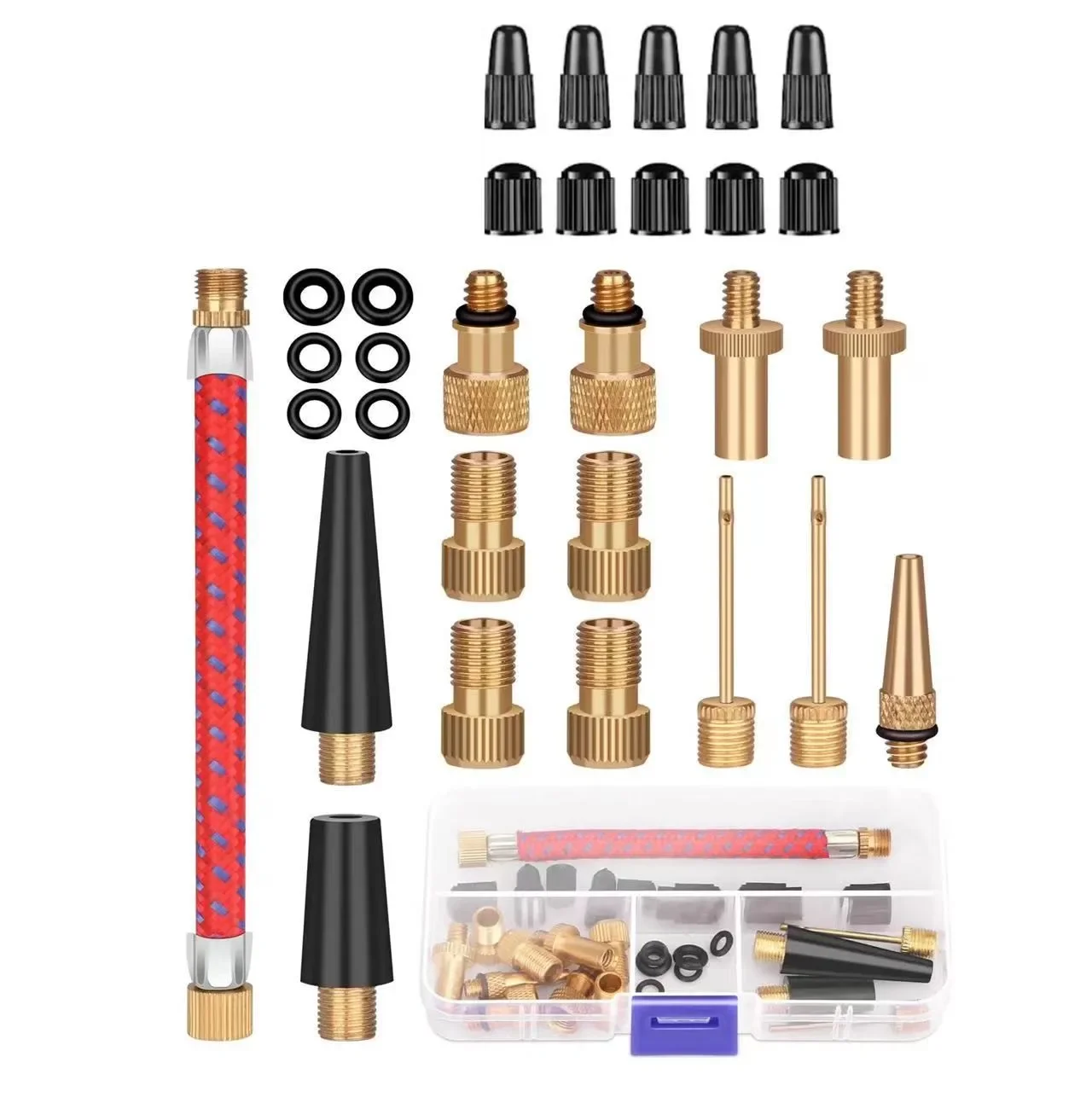Bike Tube Repair Kit - 21/30 шт., комплект игольчатых адаптеров для