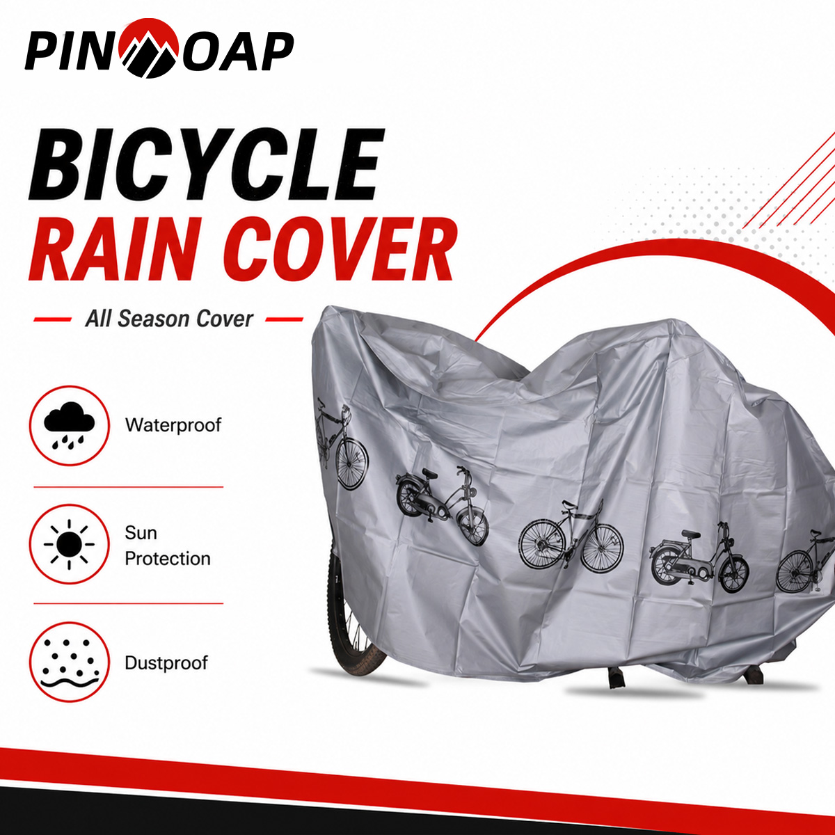 Cycling Gear Rain - Универсальный чехол для велосипеда PINMOAP: водонепроницаемый,
