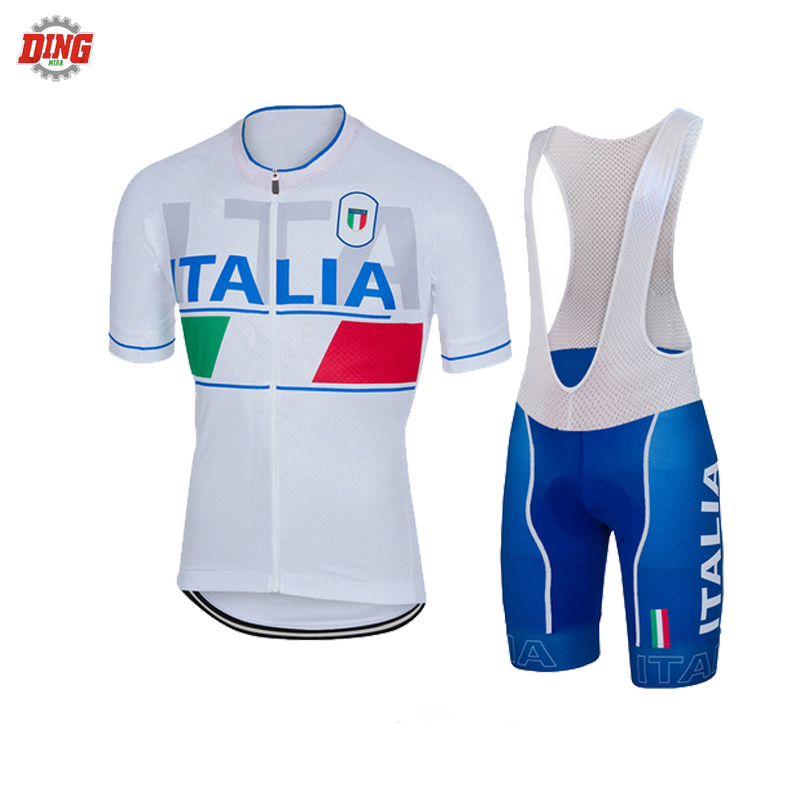 Cycling Gear Italy - Комплект одежды для велоспорта, белая футболка